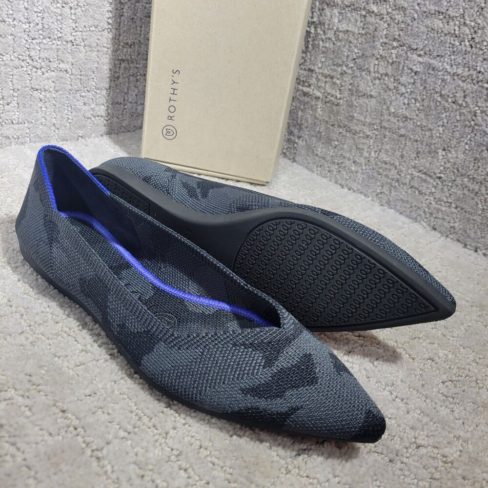 Rothy’s The Point Women's Size 6 US Grey Camo Pointed Toe Slip on Flat Shoes - Picture 16 of 16